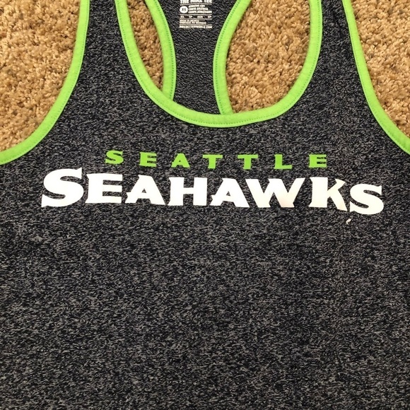 Nike Tank Top Racerback Blue Green Women XS Cotton Polyester Seattle Seahawks - Picture 2 of 4
